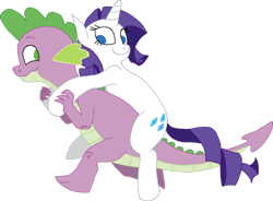 Size: 2855x2100 | Tagged: safe, artist:dragon-flash, rarity, spike, dragon, pony, unicorn, g4, carrying, female, high res, male, mare, no pupils, ponies riding dragons, riding, ship:sparity, shipping, simple background, straight, transparent background