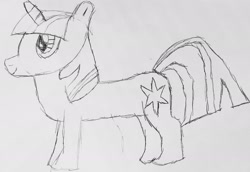 Size: 2192x1505 | Tagged: safe, artist:newbponeartist, twilight sparkle, pony, unicorn, g4, monochrome, traditional art