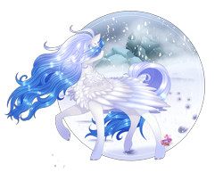 Size: 2932x2268 | Tagged: safe, artist:naezithania, oc, oc only, oc:windy weather, pegasus, pony, female, high res, mare, simple background, snow, solo, transparent background