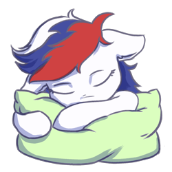 Size: 1414x1414 | Tagged: safe, artist:kovoranu, oc, oc only, oc:marussia, earth pony, pony, cute, female, nation ponies, pillow, ponified, russia, simple background, sleeping, solo, transparent background