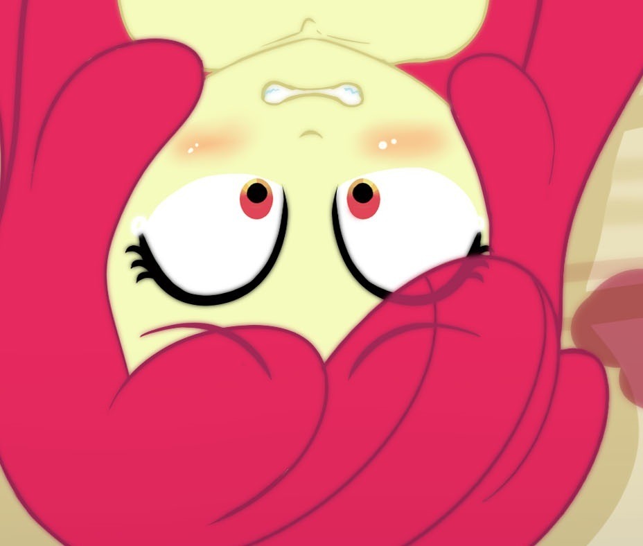 Apple Bloom Human - 2425252 - suggestive, artist:theminus, apple bloom, human, equestria girls,  g4, blushing, cropped porn, female, gritted teeth, implied nudity, solo -  Derpibooru