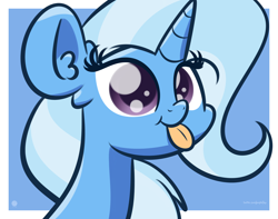 Size: 3250x2560 | Tagged: dead source, safe, artist:php142, trixie, pony, unicorn, g4, :p, bust, cute, diatrixes, ear fluff, female, high res, mare, portrait, solo, tongue out, weapons-grade cute