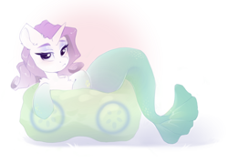 Size: 3500x2500 | Tagged: safe, artist:kebchach, rarity, mermaid, pony, unicorn, g4, ear fluff, female, high res, looking at you, mermaid tail, mermaidized, mermarity, simple background, solo, species swap