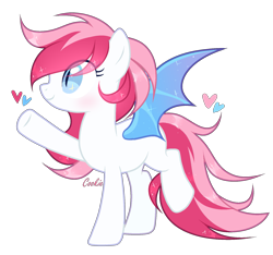 Size: 1839x1724 | Tagged: safe, artist:mint-light, oc, oc only, bat pony, pony, bat pony oc, bat wings, commission, eyelashes, raised hoof, simple background, slit pupils, solo, transparent background, underhoof, wings, ych result