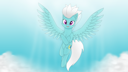 Size: 3840x2160 | Tagged: safe, artist:astralr, fleetfoot, pegasus, pony, g4, cloud, cute, diafleetes, female, flying, high res, looking at you, mare, sky, solo, wings
