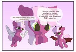 Size: 4640x3220 | Tagged: safe, artist:vultraz, cheerilee, angel, angel pony, demon, demon pony, earth pony, original species, pony, g4, 4chan, cheeribetes, colored, cute, drawthread, requested art, shoulder angel, shoulder devil, simple background, triality