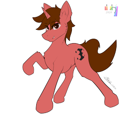 Size: 6422x5906 | Tagged: safe, artist:pedalspony, oc, oc only, oc:spudtagus, pony, unicorn, commission, cutie mark, flat colors, grin, male, simple background, slender, smiling, solo, stallion, sternocleidomastoid, thin, transparent background