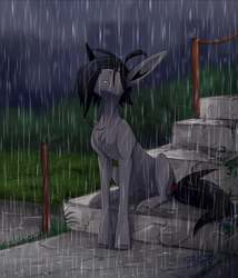 Size: 2563x3000 | Tagged: safe, artist:1an1, oc, oc only, earth pony, pony, high res, rain, solo