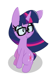 Size: 2500x3750 | Tagged: safe, artist:kindakismet, sci-twi, twilight sparkle, pony, unicorn, equestria girls, g4, cute, equestria girls ponified, female, glasses, high res, mare, simple background, solo, twiabetes, unicorn sci-twi, white background