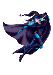 Size: 4128x5790 | Tagged: safe, artist:mauroz, trixie, human, g4, anime, bodysuit, cape, cloak, clothes, female, hat, humanized, magic, magic wand, magician outfit, moon, night, runes, simple background, solo, transparent background