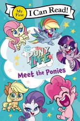Size: 1600x2404 | Tagged: safe, applejack, fluttershy, pinkie pie, rainbow dash, rarity, twilight sparkle, alicorn, pony, g4.5, my little pony: pony life, my little pony: pony life: meet the ponies, official, book cover, cover, female, mare, twilight sparkle (alicorn)