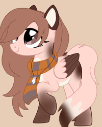 Size: 2456x3066 | Tagged: safe, artist:circuspaparazzi5678, oc, oc only, oc:yasy fox, pegasus, pony, base used, clothes, freckles, gift art, high res, jewelry, necklace, ponimal, scarf, solo