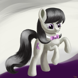 Size: 3000x3000 | Tagged: safe, artist:flusanix, octavia melody, earth pony, pony, g4, abstract background, female, high res, mare, rearing, solo