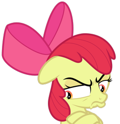 Size: 1268x1303 | Tagged: safe, artist:sollace, derpibooru exclusive, apple bloom, earth pony, pony, g4, growing up is hard to do, .svg available, female, foal, frown, grumpy, grumpybloom, looking away, pouting, show accurate, simple background, solo, svg, transparent background, vector
