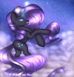 Size: 1146x1200 | Tagged: safe, artist:darklight1315, idw, nightmare rarity, pony, unicorn, g4, female, glowing horn, horn, solo, stars