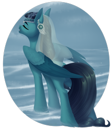 Size: 1308x1500 | Tagged: safe, artist:nika-rain, oc, oc only, pegasus, pony, female, ocean, solo