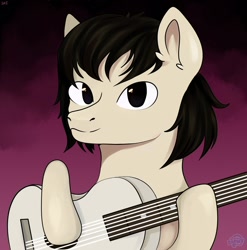 Size: 1580x1600 | Tagged: safe, artist:ske, pony, guitar, musical instrument, ponified, solo, victor tsoi
