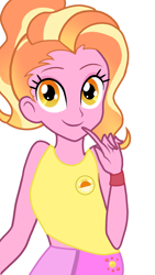Size: 1080x1920 | Tagged: safe, artist:sallyso, luster dawn, equestria girls, g4, alternate hairstyle, bracelet, clothes, equestria girls-ified, female, jewelry, simple background, skirt, solo, tank top, white background