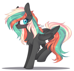Size: 2502x2396 | Tagged: safe, artist:mint-light, oc, oc only, oc:eliza skyler, pegasus, pony, chest fluff, commission, female, high res, mare, pegasus oc, simple background, solo, transparent background, wings, ych result