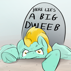 Size: 1073x1067 | Tagged: safe, artist:testostepone, lightning dust, pony, g4, angry, colored sketch, dweeb, female, gravestone, looking at you, rise from your grave, simple background, solo