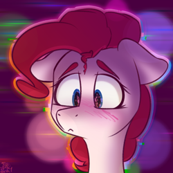 Size: 3000x3000 | Tagged: safe, artist:packy paca, pinkie pie, earth pony, pony, g4, blushing, bust, female, high res, solo