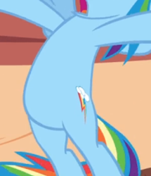 Size: 318x369 | Tagged: safe, screencap, rainbow dash, pony, g4, magic duel, belly, cropped, female, pictures of bellies, solo