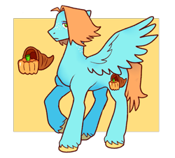 Size: 983x894 | Tagged: safe, artist:ponymorph, oc, oc only, oc:bumpkin, pegasus, pony, magical gay spawn, male, offspring, parent:big macintosh, parent:sky stinger, simple background, solo, stallion, transparent background