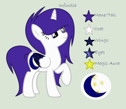 Size: 2488x2152 | Tagged: safe, artist:lominicinfinity, oc, oc:infinitia, alicorn, pony, female, high res, mare, reference sheet, simple background, two toned wings, wings