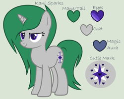 Size: 2272x1820 | Tagged: safe, artist:lominicinfinity, oc, oc only, oc:kani sparks, pony, unicorn, female, mare, reference sheet, simple background, solo