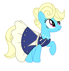 Size: 1530x1582 | Tagged: safe, artist:third uncle, eclair créme, earth pony, pony, g4, the best night ever, background pony, clothes, dress, female, jewelry, laughing, mare, necklace, pearl necklace, pose, simple background, smiling, transparent background