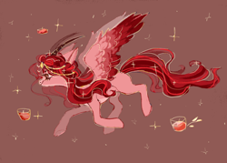 Size: 2100x1500 | Tagged: safe, artist:shore2020, oc, oc only, pegasus, pony, brown background, cute, flying, jewelry, simple background, solo, wings