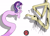 Size: 4500x3200 | Tagged: safe, artist:darkprinceismyname, starlight glimmer, pony, unicorn, g4, confused, frog (hoof), long glimmer, long horse, long pony, meeting, open mouth, question mark, simple background, trevor henderson, underhoof, waving, white background
