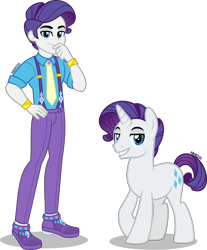 Size: 3309x4000 | Tagged: safe, artist:orin331, rarity, human, pony, unicorn, equestria girls, g4, bedroom eyes, bracelet, clothes, elusive, equestria guys, geode of shielding, grin, hand on hip, hand over mouth, handsome, high res, human ponidox, jewelry, looking at you, magical geodes, male, necktie, pants, raised hoof, rule 63, self ponidox, shirt, shoes, simple background, smiling, smirk, stallion, suspenders, transparent background