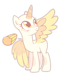 Size: 2445x2620 | Tagged: safe, artist:mint-light, oc, oc only, alicorn, pony, g4, alicorn oc, bald, base, eyelashes, female, high res, horn, looking back, looking up, mare, simple background, smiling, solo, transparent background, transparent horn, transparent wings, two toned wings, wings