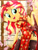 Size: 1800x2397 | Tagged: safe, artist:artmlpk, sunset shimmer, equestria girls, g4, adorable face, adorasexy, adorkable, beautiful, button, cheongsam, cherry, cherry blossoms, chinese, clothes, curtains, cute, dork, dress, female, flower, flower blossom, food, hips, lens flare, looking at you, open mouth, plant, red dress, sexy, smiling, smiling at you, socks, solo, thigh highs, thighs, topless, tree, watermark