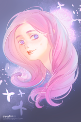 Size: 1000x1500 | Tagged: safe, artist:greyredroy, fluttershy, human, g4, bust, female, humanized, portrait, solo