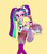 Size: 1449x1644 | Tagged: safe, artist:bugssonicx, aria blaze, sweetie belle, human, equestria girls, g4, blouse, bondage, boots, bound and gagged, carrying, cloth gag, clothes, cute, disguise, disguised siren, duo, female, femsub, gag, hairclip, headband, jacket, kidnapped, pants, pigtails, rope, scared, shirt, shoes, skirt, smiling, smirk, socks, submissive, sweetiesub, tied up, twintails, walking
