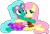 Size: 1387x952 | Tagged: safe, alternate version, artist:徐詩珮, fluttershy, glitter drops, pegasus, pony, unicorn, series:sprglitemplight diary, series:sprglitemplight life jacket days, series:springshadowdrops diary, series:springshadowdrops life jacket days, g4, alternate universe, background removed, clothes, cute, dress, eyelashes, female, glitterbetes, goggles, hug, lifejacket, mare, paw patrol, shyabetes, simple background, sitting, skye (paw patrol), transparent background, underhoof