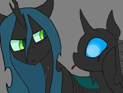 Size: 722x550 | Tagged: source needed, safe, artist:lunason, artist:truffle shine, queen chrysalis, changeling, changeling queen, g4, cute, female, impending doom, tired, tongue out