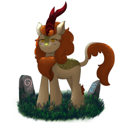 Size: 2600x2500 | Tagged: safe, artist:biocrine, autumn blaze, kirin, g4, colored pupils, female, high res, simple background, solo, white background