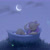 Size: 2126x2126 | Tagged: safe, artist:katputze, fluttershy, firefly (insect), insect, anthro, g4, bath, bathing, bathtub, crescent moon, eyes closed, female, floppy ears, grass, high res, moon, night, solo, wet, wet mane