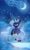 Size: 1800x3000 | Tagged: safe, artist:flusilazole, princess luna, alicorn, pony, g4, ethereal mane, full body, magic, magic aura, moon, moon work, smiling, solo, starry mane, underhoof, unshorn fetlocks