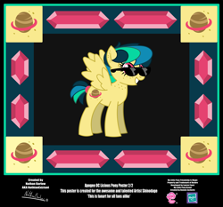 Size: 4254x3962 | Tagged: safe, artist:nathianexiztant, oc, oc only, oc:apogee, pegasus, pony, absurd resolution, female, poster, solo, sunglasses, teenager