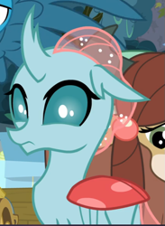 Size: 557x762 | Tagged: safe, screencap, ocellus, yona, yak, g4, school daze, cropped, female, looking at you, looking back, looking back at you, offscreen character, solo focus