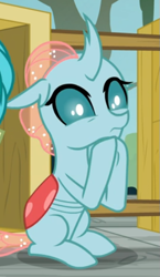Size: 347x598 | Tagged: safe, screencap, ocellus, changeling, g4, school daze, cropped, female, sitting, solo