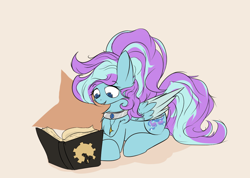 Size: 1120x798 | Tagged: safe, artist:ponyangle, oc, oc only, pegasus, pony, book, female, mare, solo