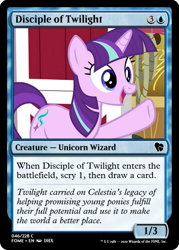Size: 375x523 | Tagged: safe, edit, starlight glimmer, g4, harvesting memories, my little pony: friendship is forever, alternate hairstyle, barn, ccg, implied twilight sparkle, magic the gathering, mane swap, starlight sparkle, trading card, trading card edit