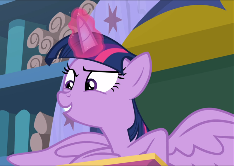 2413944 - safe, screencap, twilight sparkle, alicorn, pony, a matter of  principals, cropped, female, glowing horn, horn, smiling, solo, spread  wings, twilight sparkle (alicorn), wings - Derpibooru