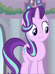 Size: 597x802 | Tagged: safe, screencap, starlight glimmer, pony, a matter of principals, g4, cropped, cute, female, glimmerbetes, juxtaposition bait, smiling, solo