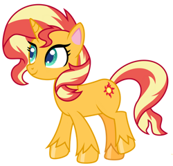 Size: 1024x984 | Tagged: safe, artist:emeraldblast63, sunset shimmer, pony, unicorn, g4, g4.5, my little pony: pony life, female, g4.5 to g4, mare, redesign, simple background, smiling, solo, transparent background, vector